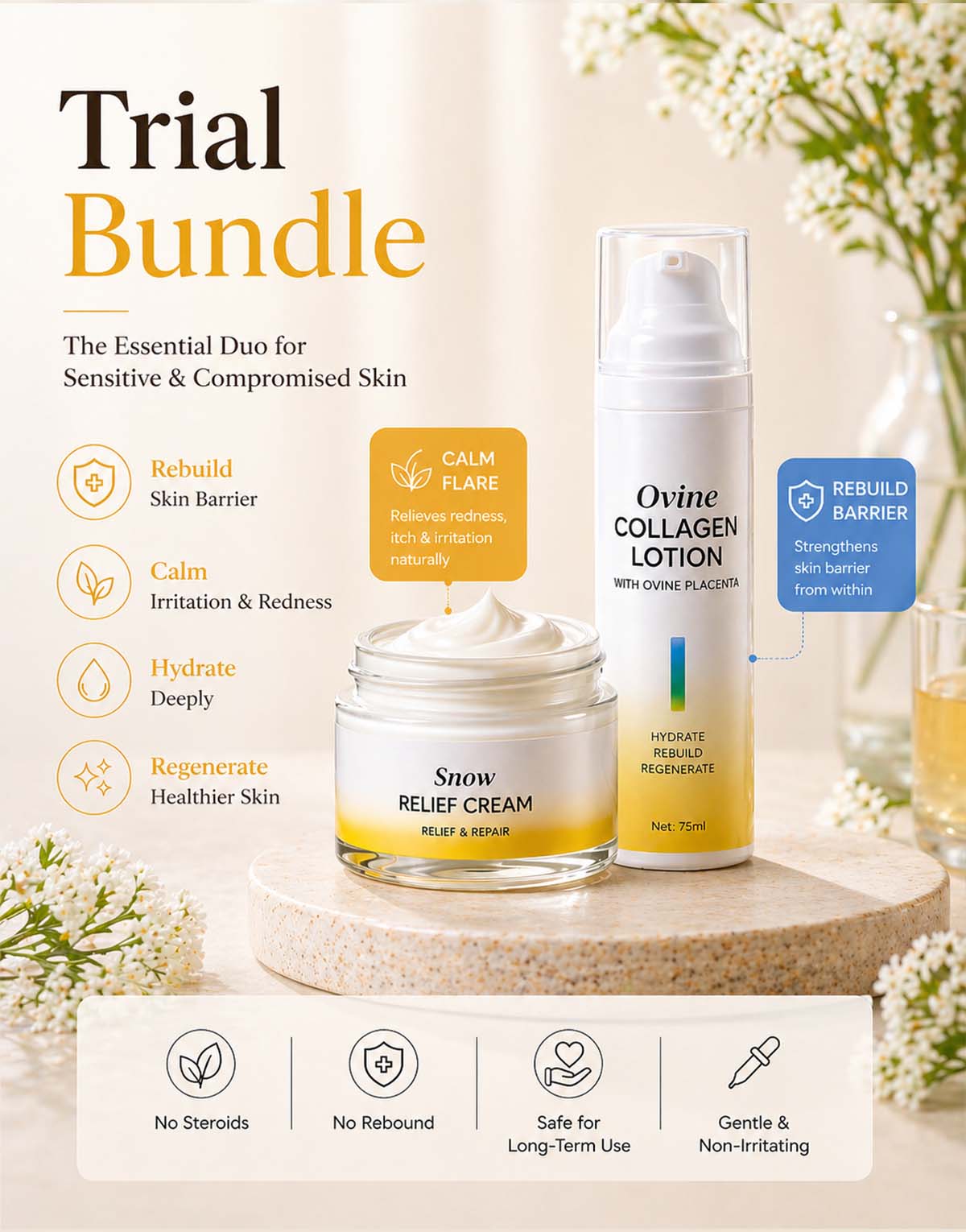 Trial Bundle with Ovine Collagen + Snow Relief Cream