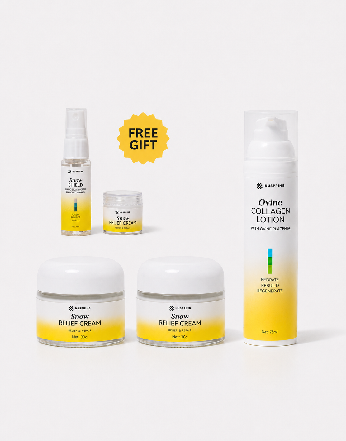 Bundle: 2x Snow Relief Cream + 1x Ovine Collagen Lotion (Free Gifts)